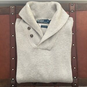 Polo cotton shawl sweater
